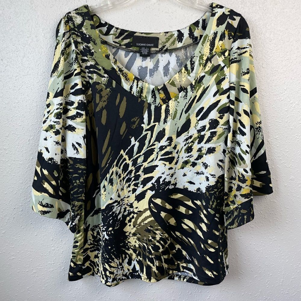 Luciano Dante Three Quarter Sleeve Top Size L EUC